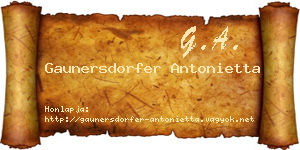 Gaunersdorfer Antonietta névjegykártya